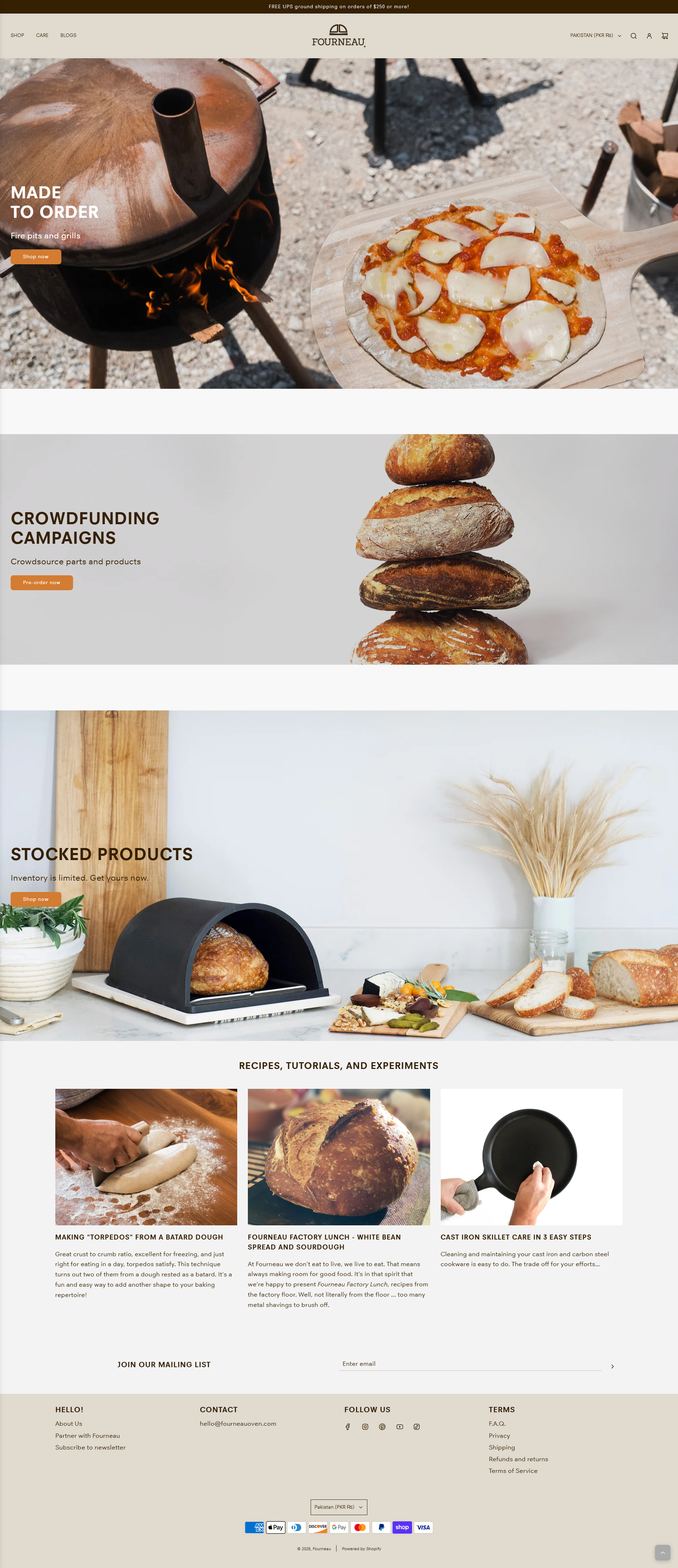 Fourneau Oven Website